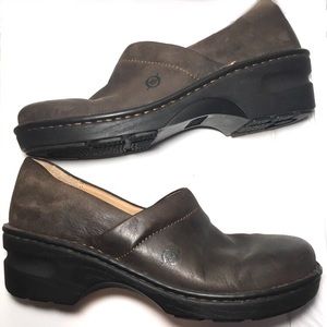 Born Leather Slip on Clogs